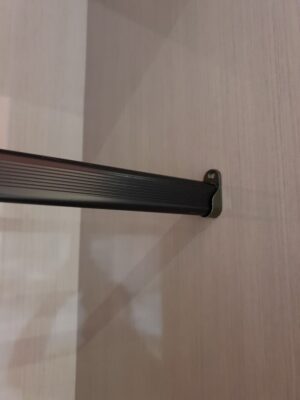 Wardrobe Rail Aluminium Black Oval, hangs clothes